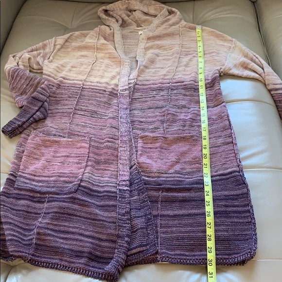 Style&Co Marled knit hooded cardigan / Dark Grape - Picture 6 of 8